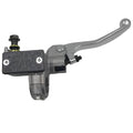 Front brake master cylinder lever assembly with chrome lever and black housing