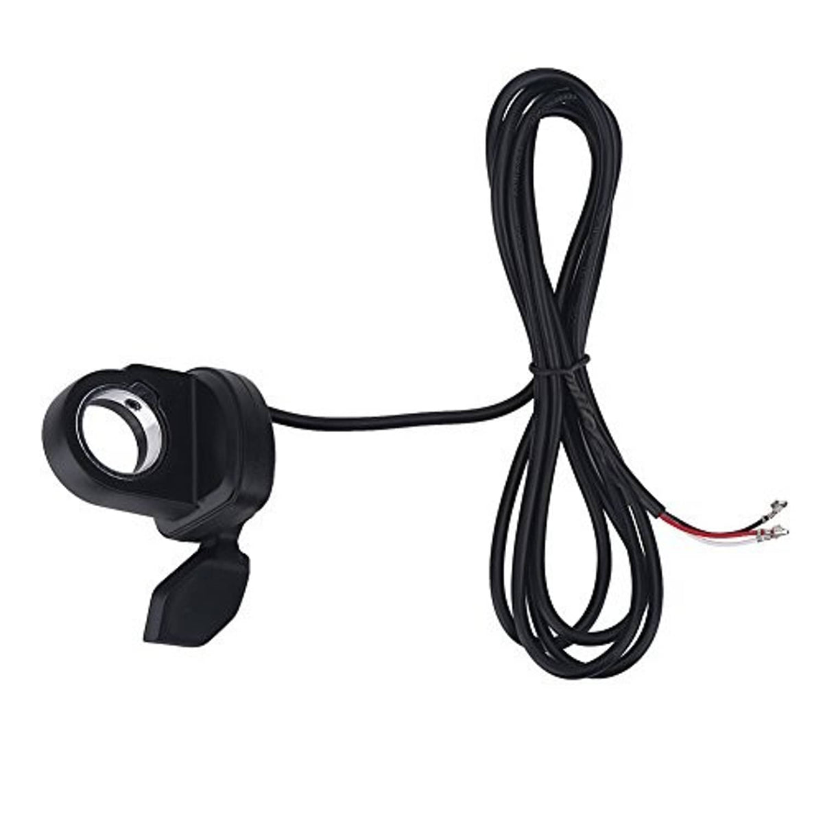 Bike thumb throttle trigger with handlebar pad and bundled black cable