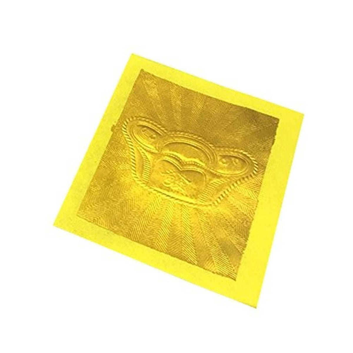 Zeestar joss paper, rectangular gold foil sheet with embossed blessing emblem design