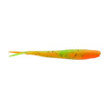 Berkley PowerBait Firetiger minnow soft plastic fishing bait, orange body with green tail