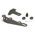 Automatic transmission shifter bracket and lever kit with dark metal mounting holes and bushings