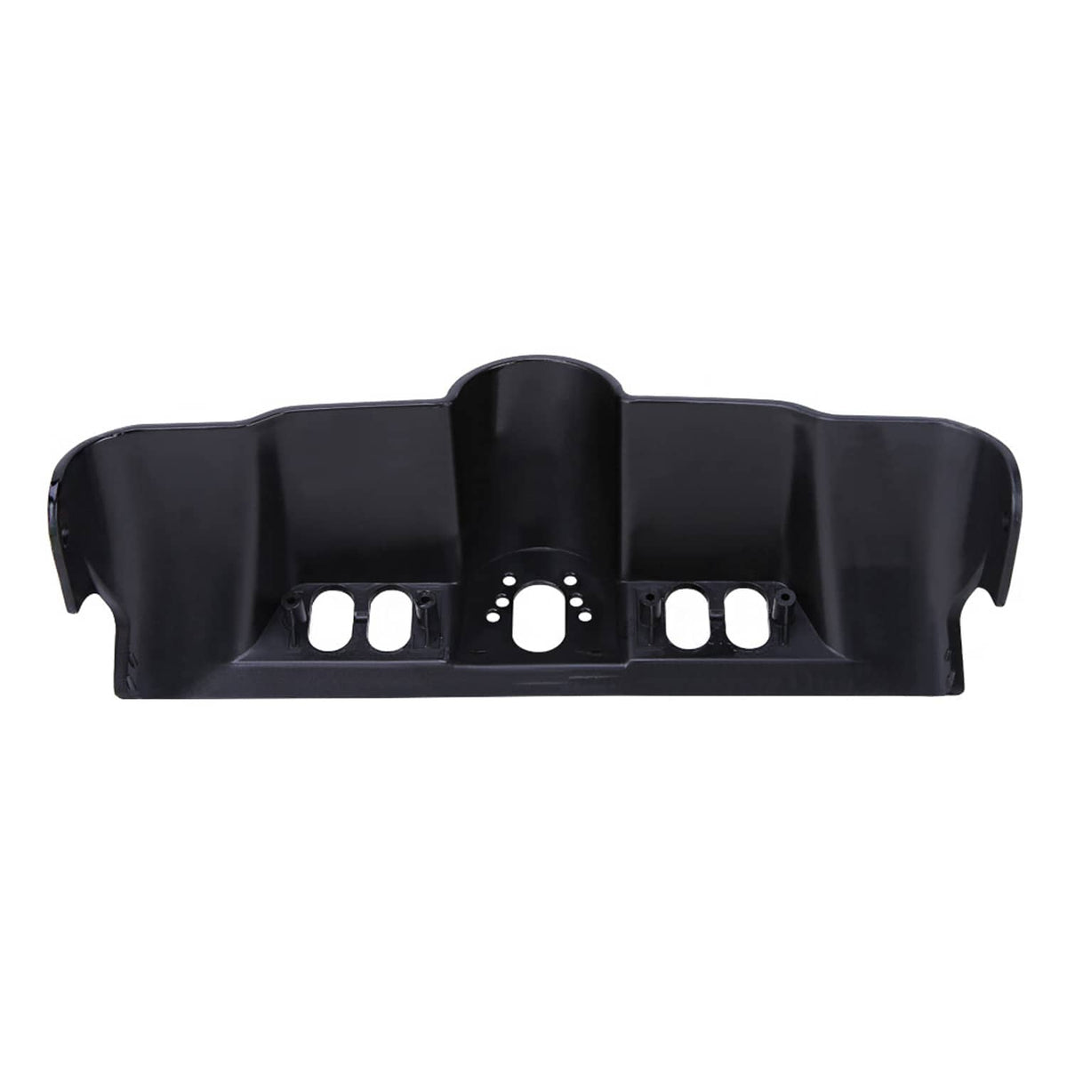 Inner fairing switch cap kit, black plastic panel with mounting holes and switch cutouts