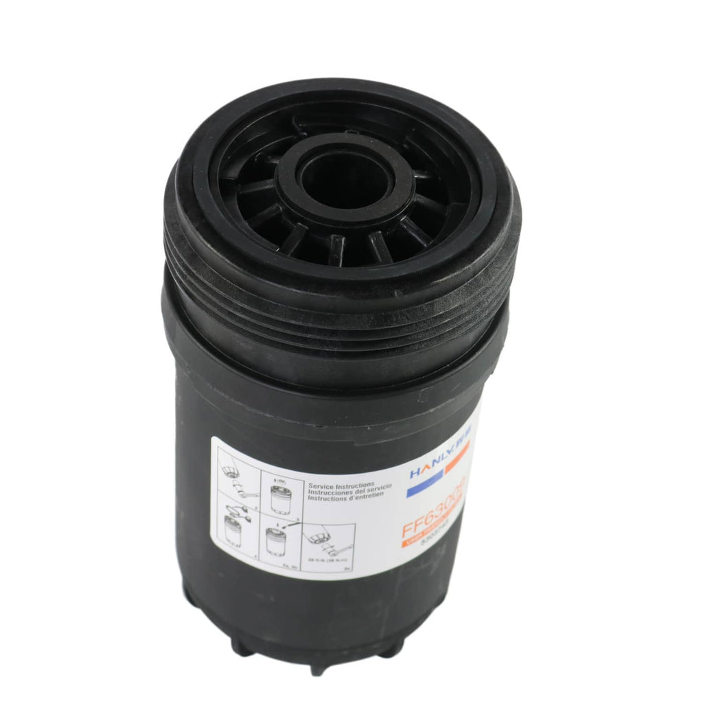 Engine fuel filter top with circular opening and central outlet hole