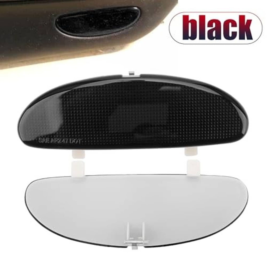 Door panel reflector plate pair, black textured top and light back housing