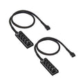 Black 4-pin PWM fan hub splitter cable with two braided leads and 4-pin headers