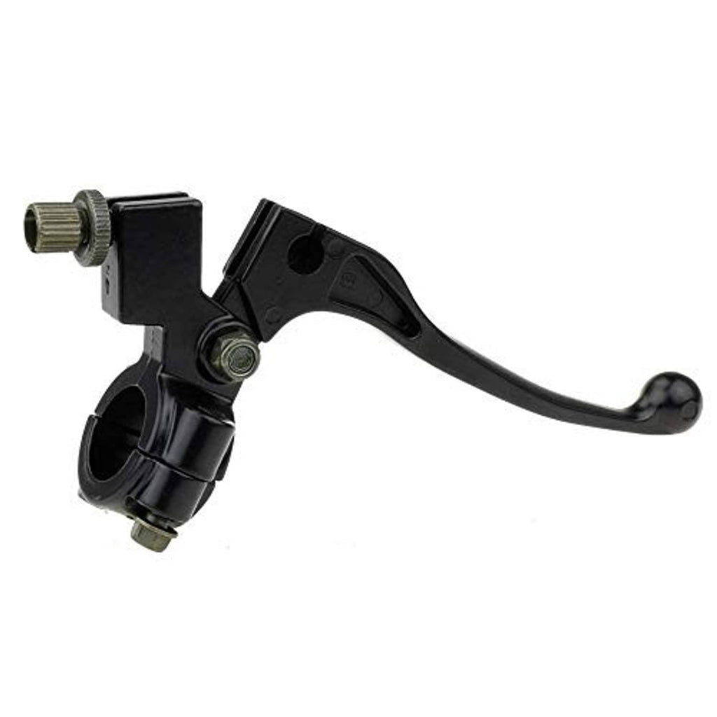Black universal left clutch/brake lever perch with front clamp bracket and lever