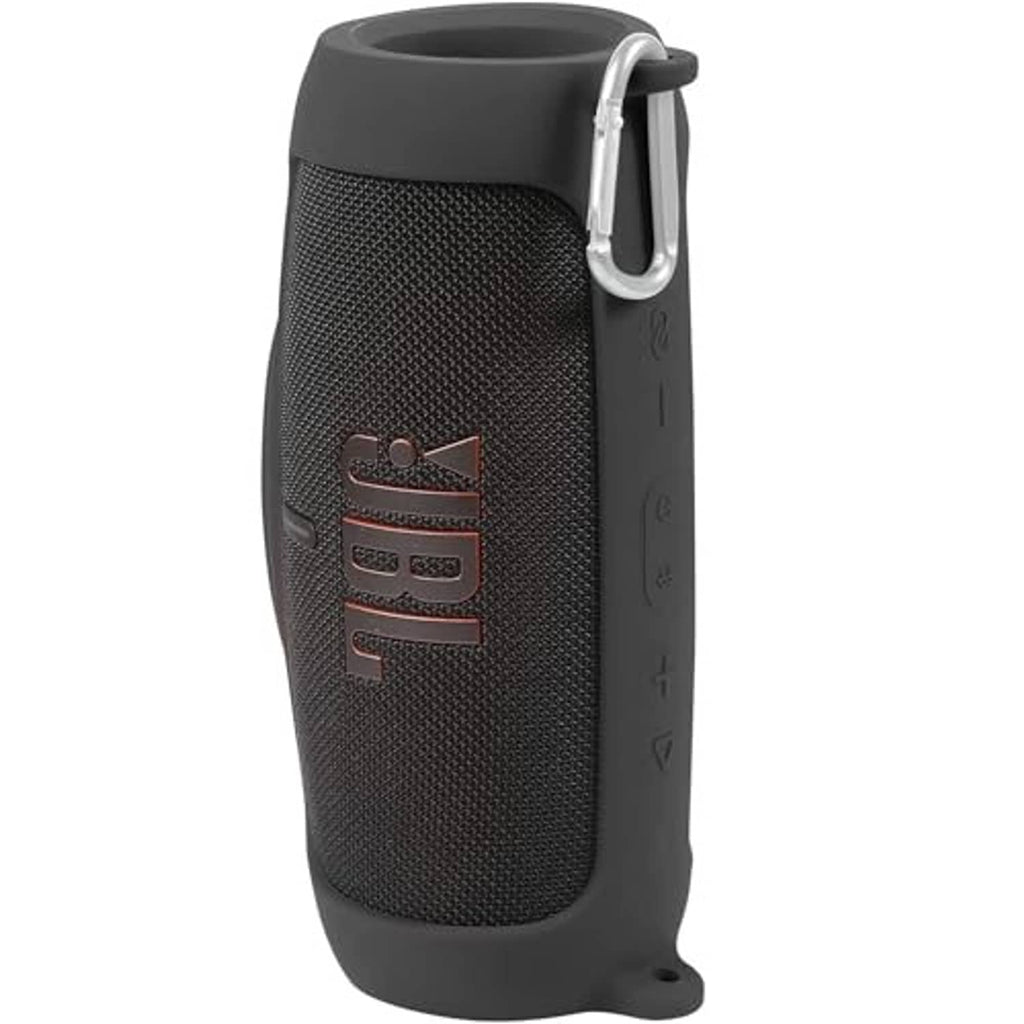 Black JBL Charge 5 speaker case cover with side attachment loop and JBL logo.