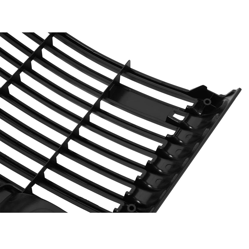 Front hood grille black plastic with grid slats and corner mounting clips