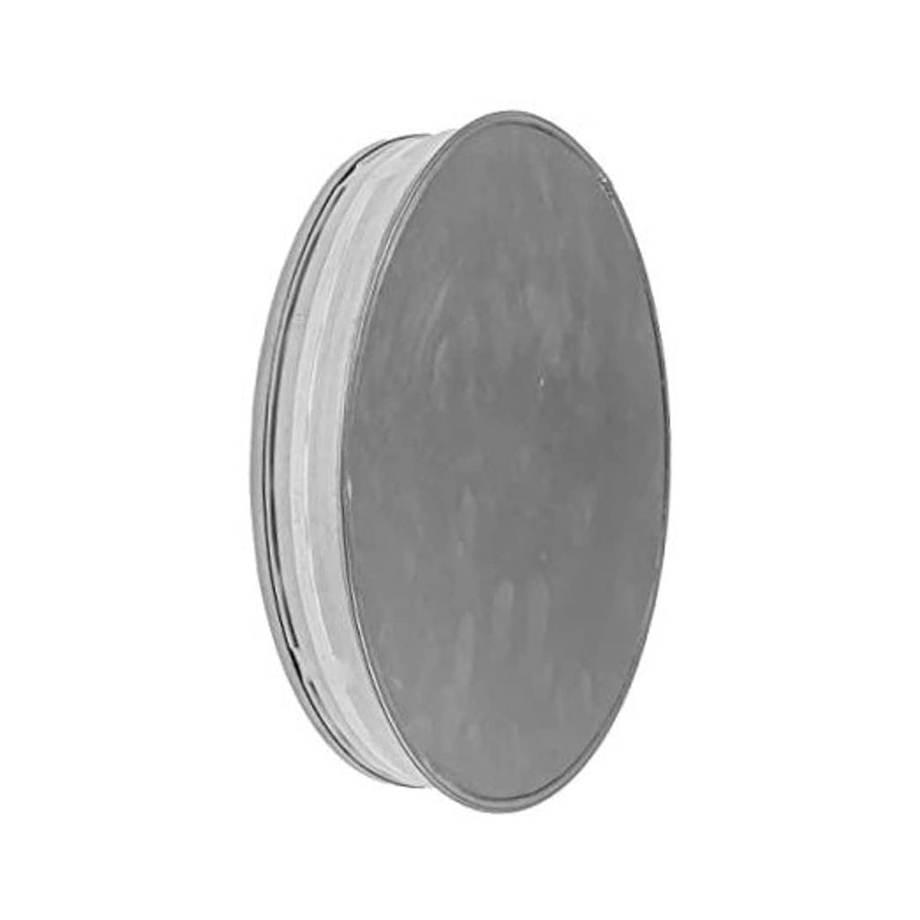 Galvanized steel duct end cap, round with smooth flat face and rolled rim