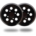 5-inch hook-and-loop sander pad, two-pack, round black backing with dust holes