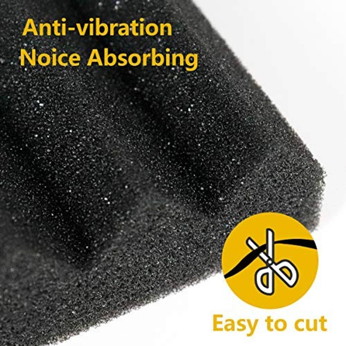 Black foam insulation pad with speckled surface texture and thick cushioned look.