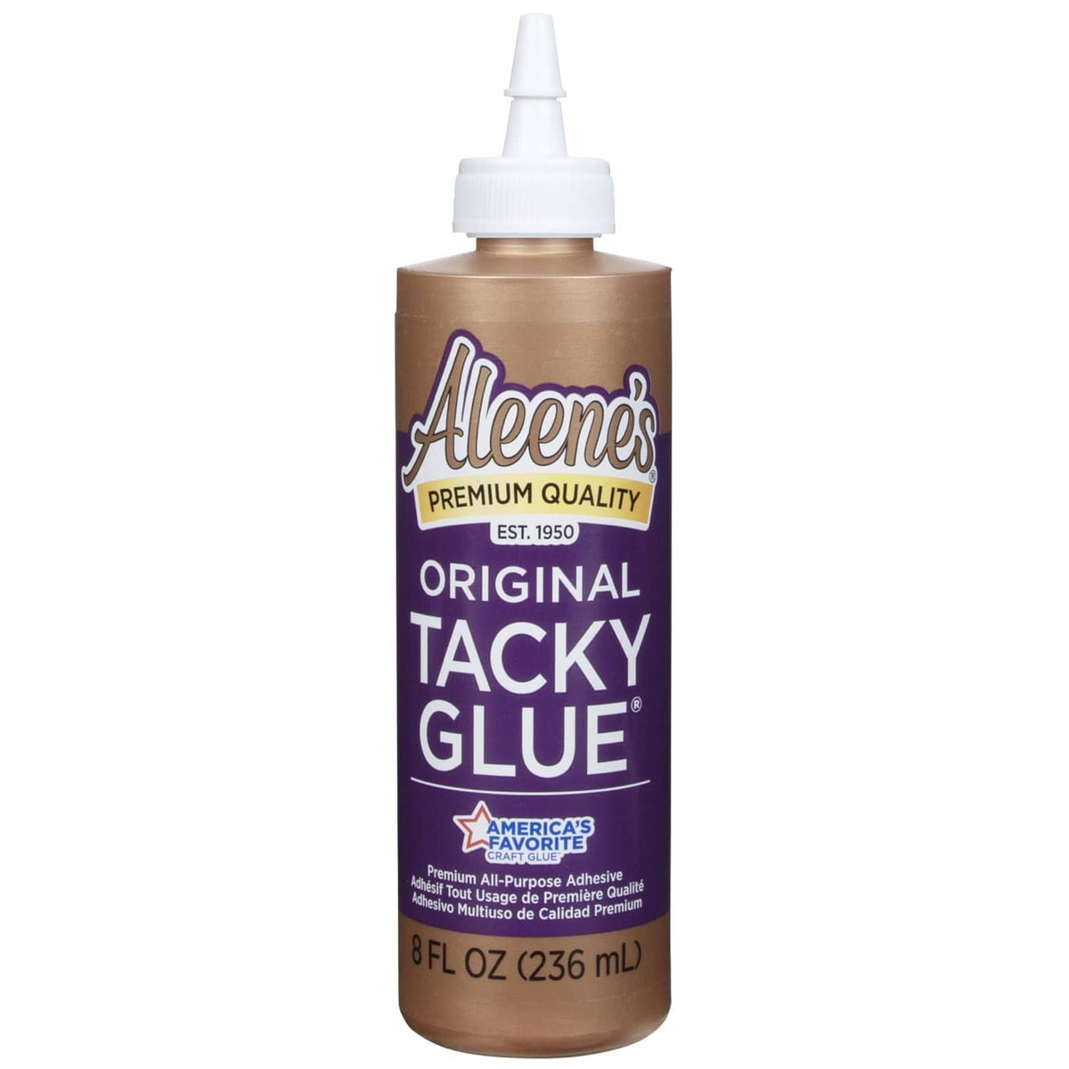 Aleene's Original Tacky Glue bottle with clear nozzle, 8 fl oz (236 mL)
