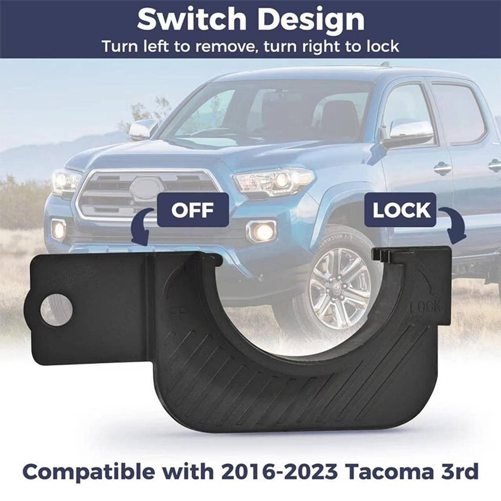 Black gas cap holder trim with OFF and LOCK switch design