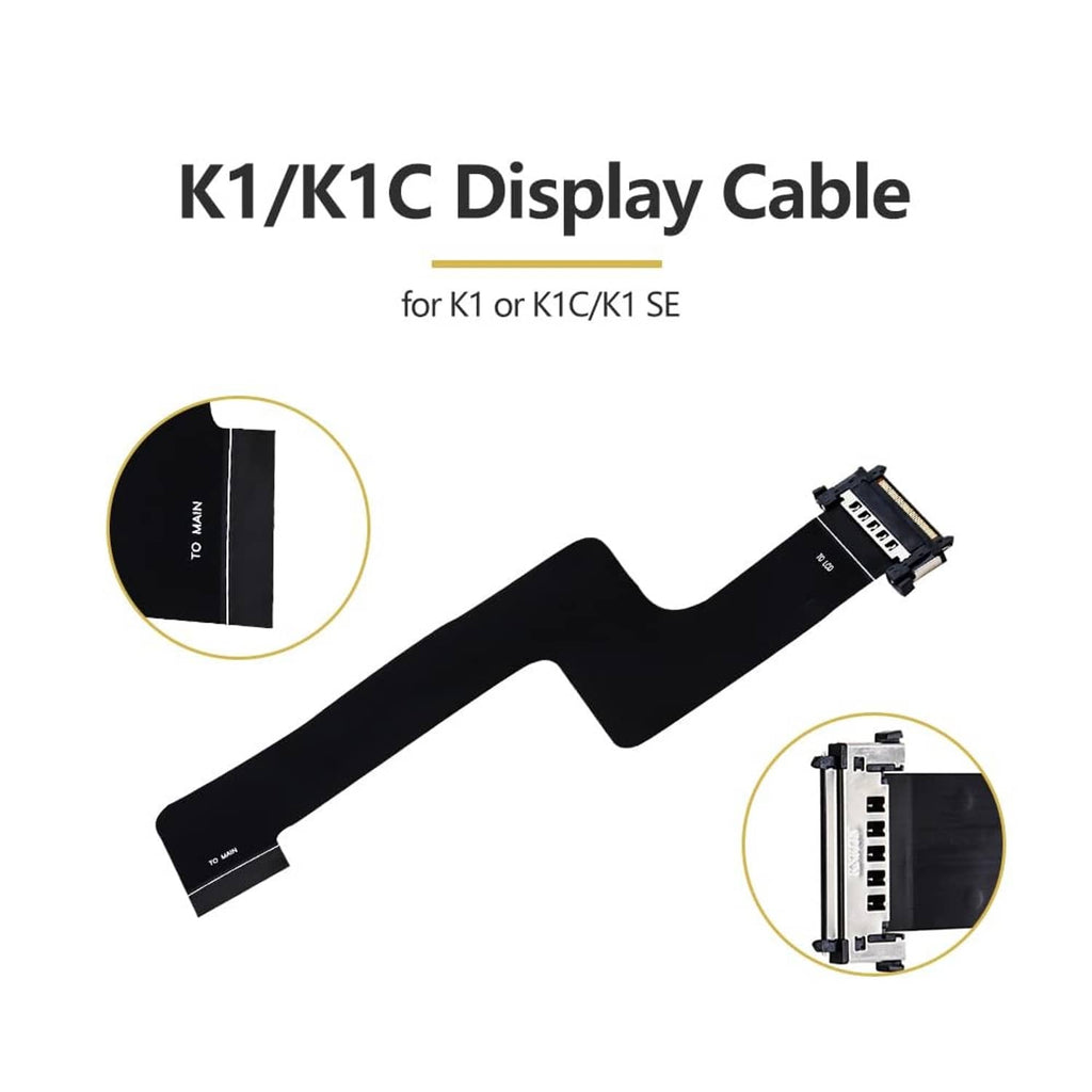 Black 3D printer display cable with 40-pin FPC connector and flex ribbon details