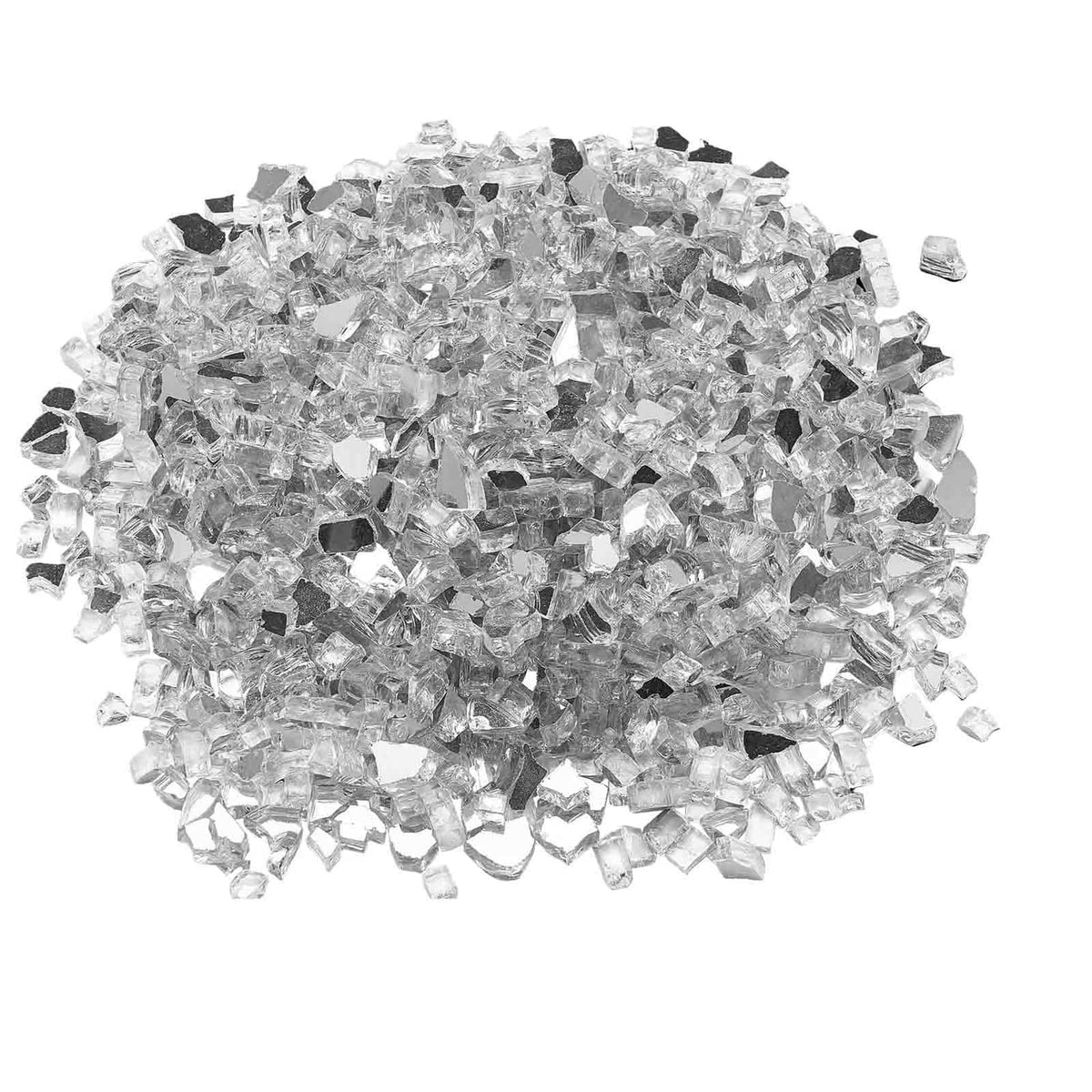 Clear fire pit glass chunks, 1/2-inch, for fireplace or fire table