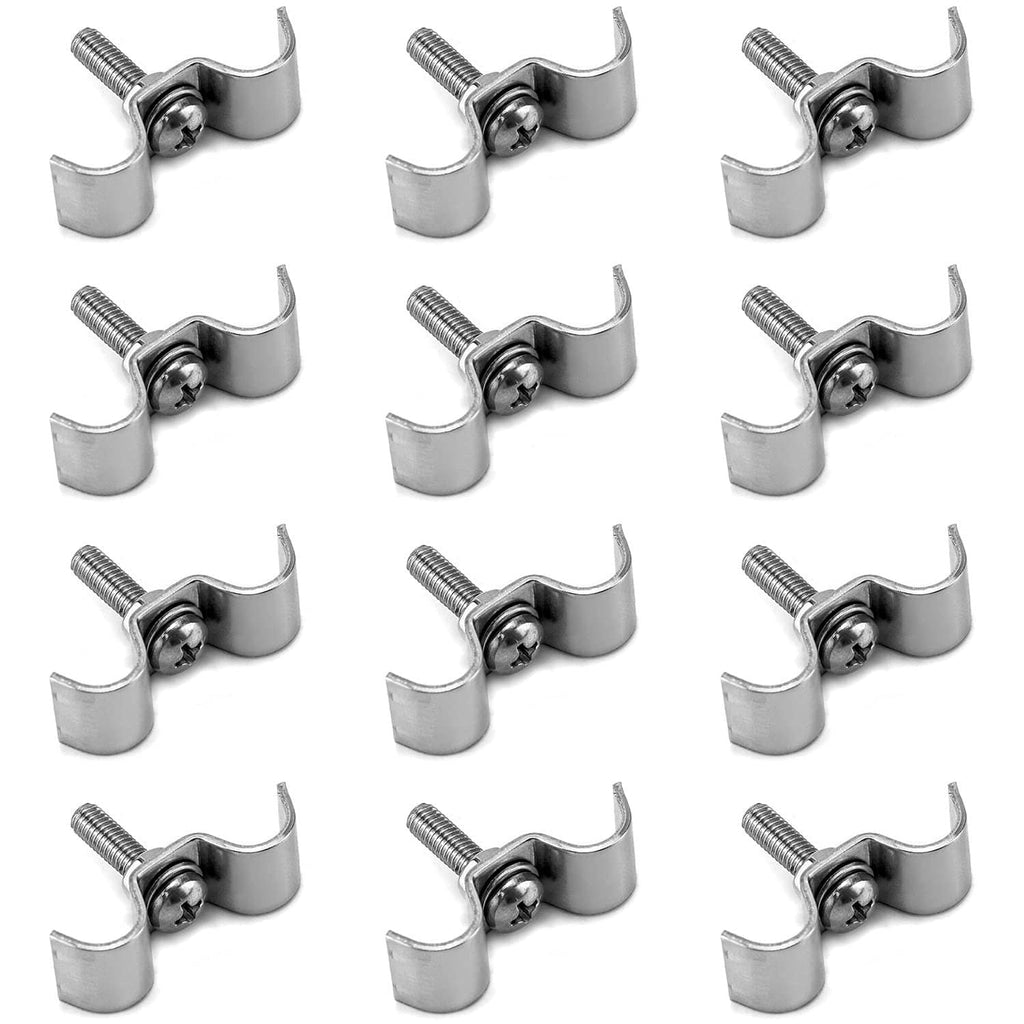 Stainless steel double-line fuel line clamps with bolt, 3/8 in line clip set