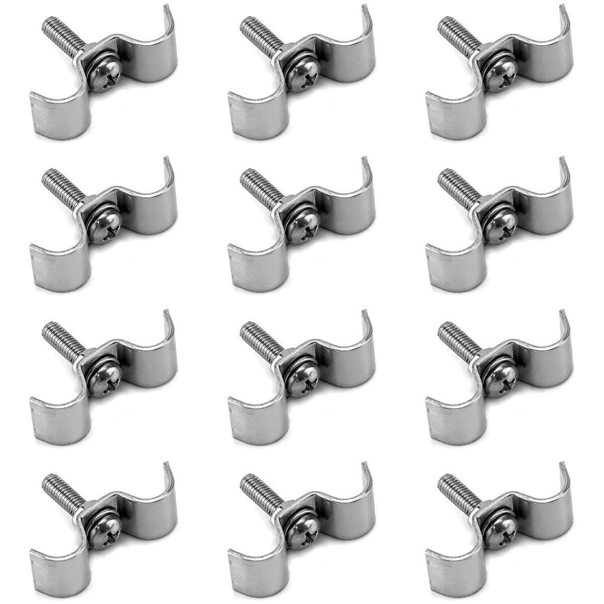 Stainless steel double-line fuel line clamps with bolt, 3/8 in line clip set