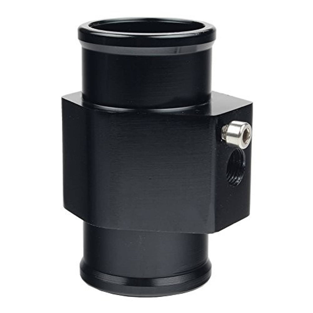 Black aluminum water temp gauge pipe fitting with side threaded connection