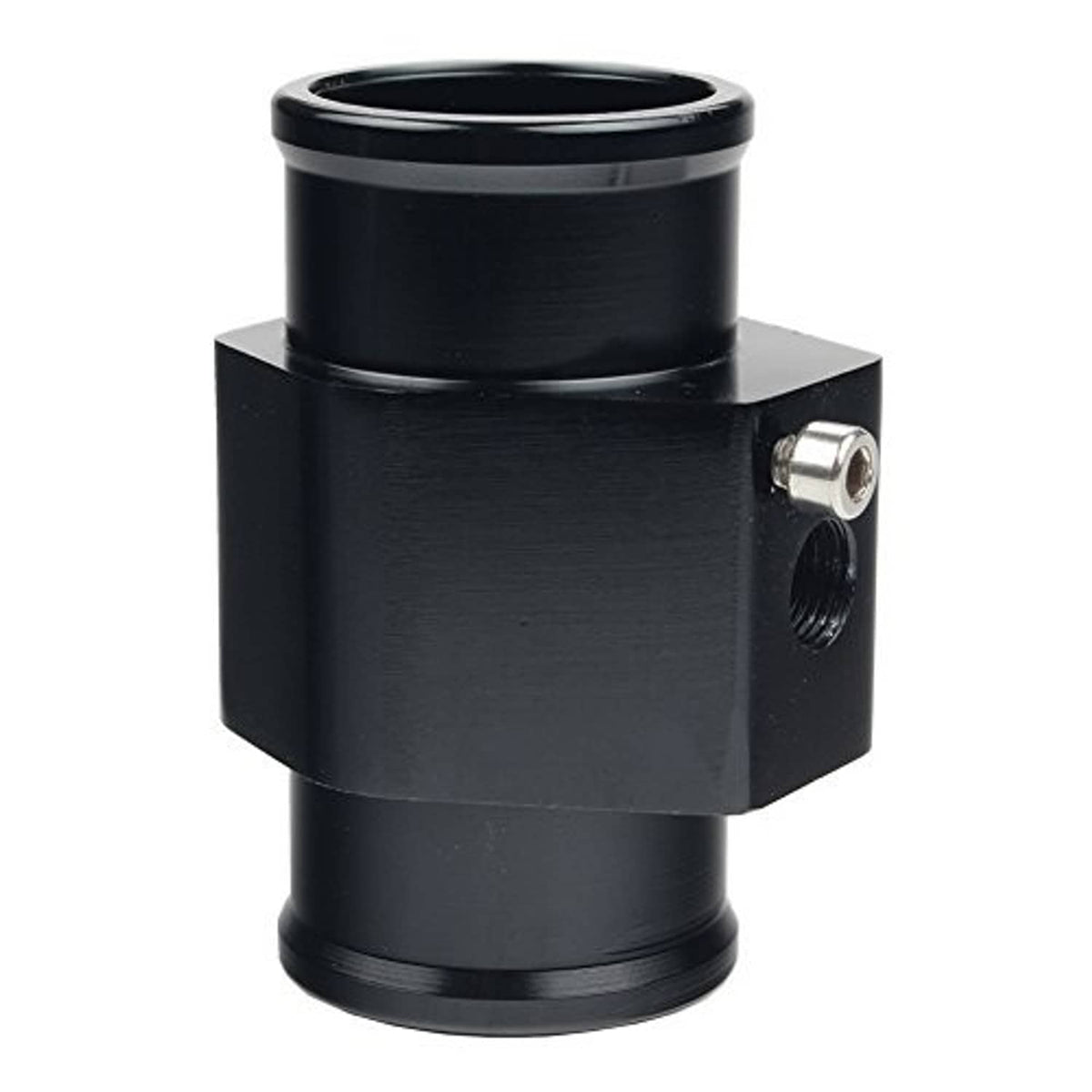 Black aluminum water temp gauge pipe fitting with side threaded connection
