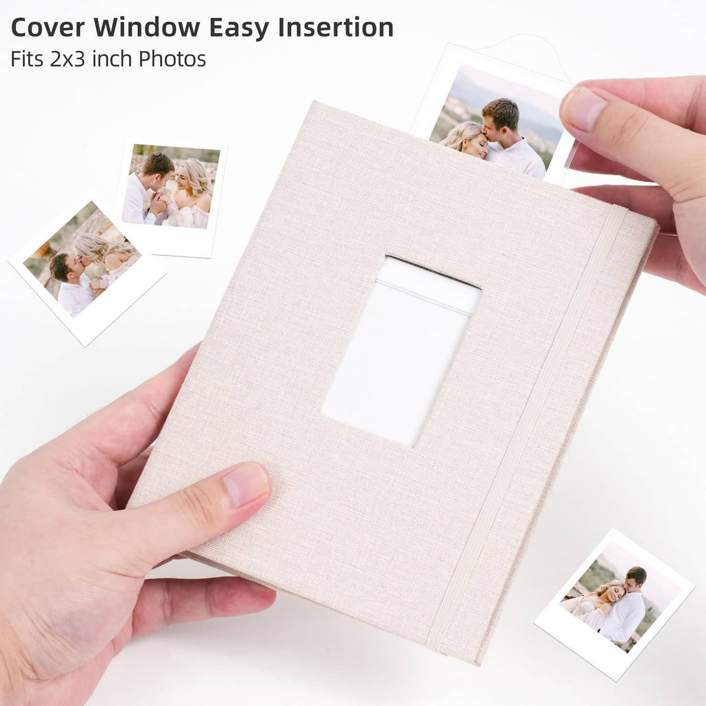Beige Polaroid photo album with cover window for easy insertion of 2x3 photos
