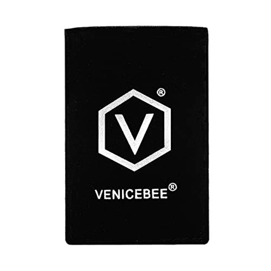 VENICEBEE® brand card with shield logo in black, collectible tag
