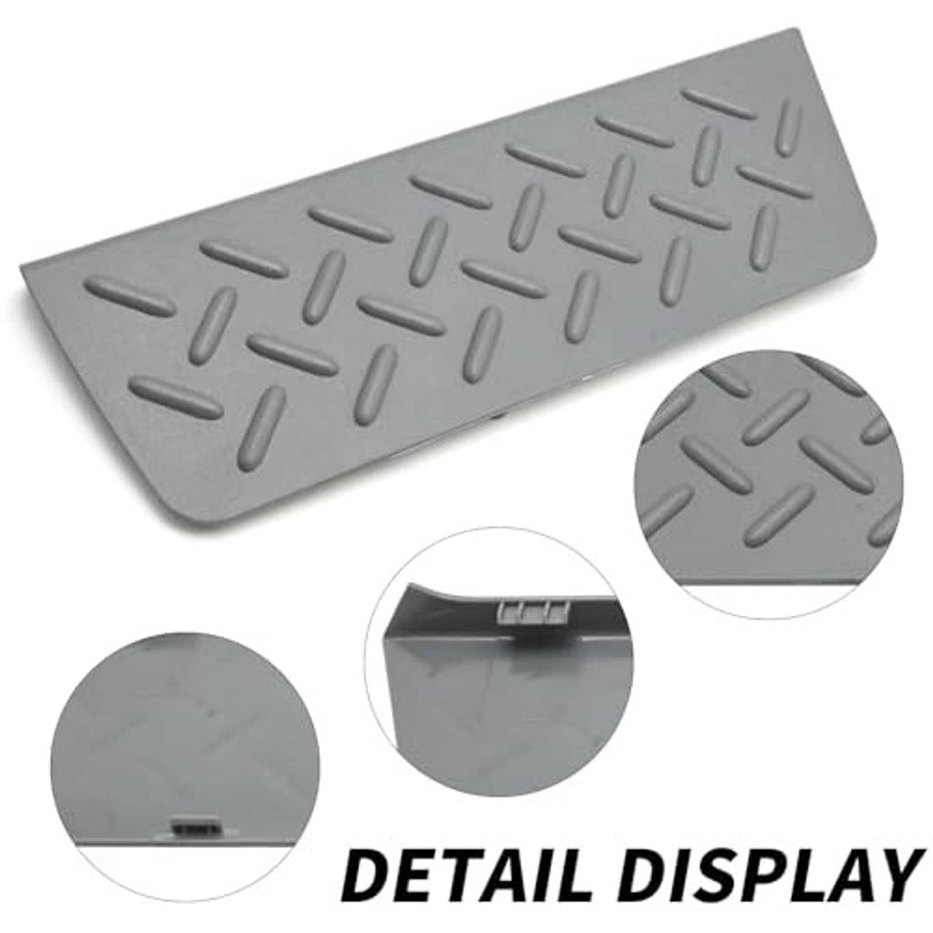 Gray anti-slip shield cover panel with raised oval grips and visible attachment points