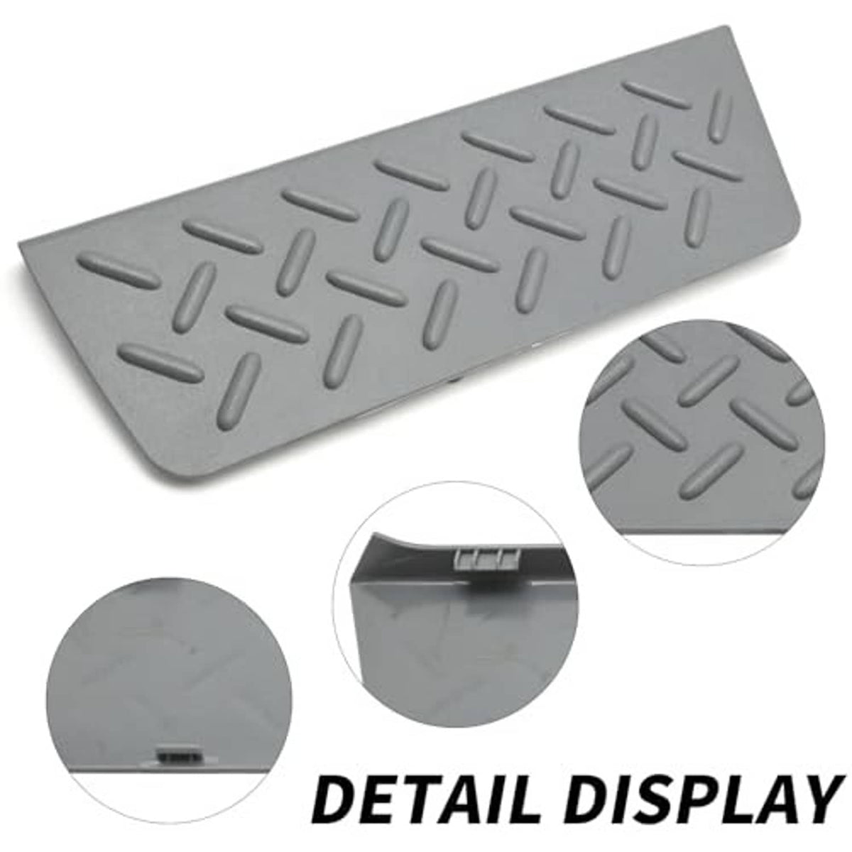 Gray anti-slip shield cover panel with raised oval grips and visible attachment points