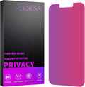 Tempered glass privacy screen protector for iPhone 12 Pro Max, pink display panel