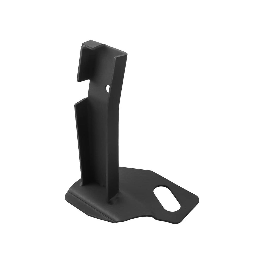 Retractable side bed step bracket stand, black metal with textured base pad