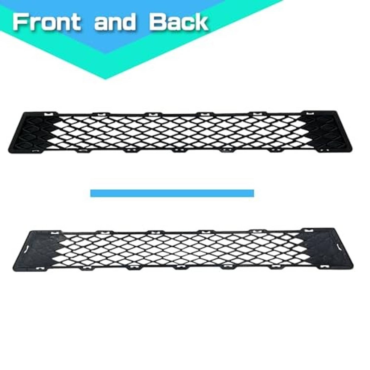 Front and back grille inserts, two black mesh panels