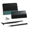 Window tint installation squeegee tools set with felt pads and edge blades