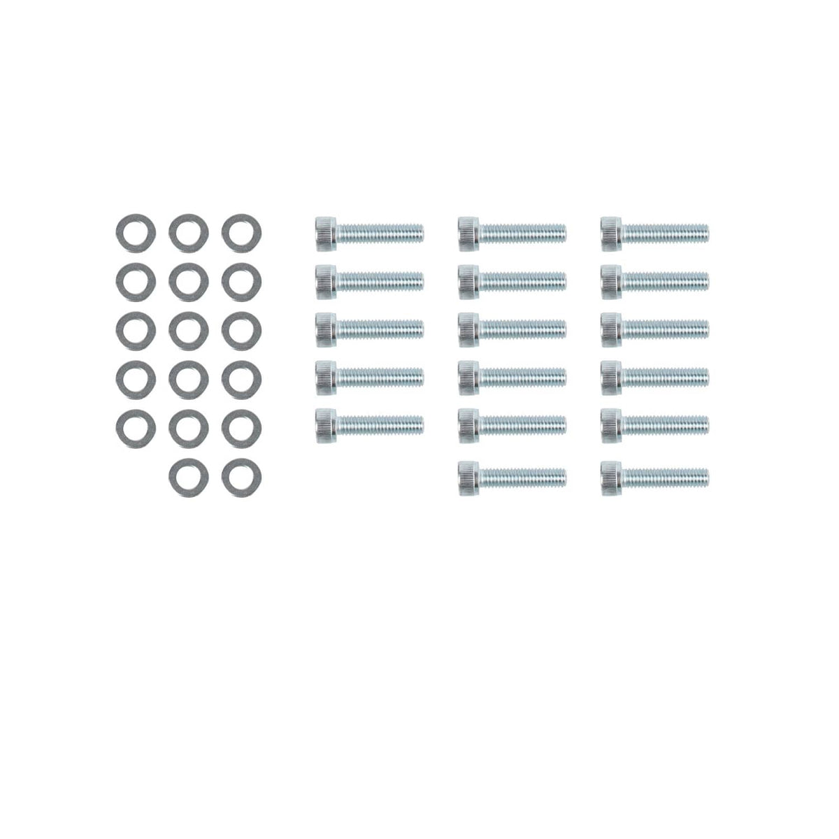 Set of steel bolts and washers for oil pan installation