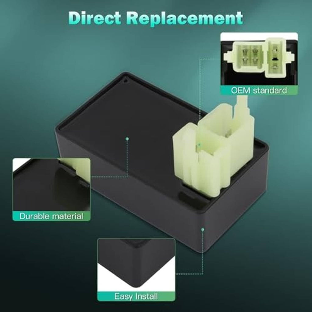 Black CDI ignition module with light green connector assembly