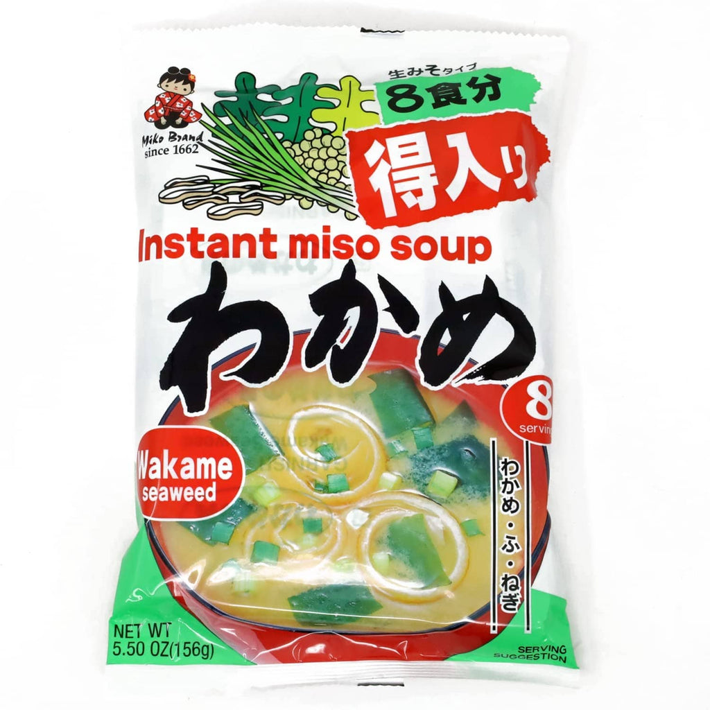 Miko Brand instant miso soup packet with wakame seaweed, green onion, 8 servings