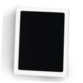 White-framed solar panel charger with black photovoltaic panel, front view