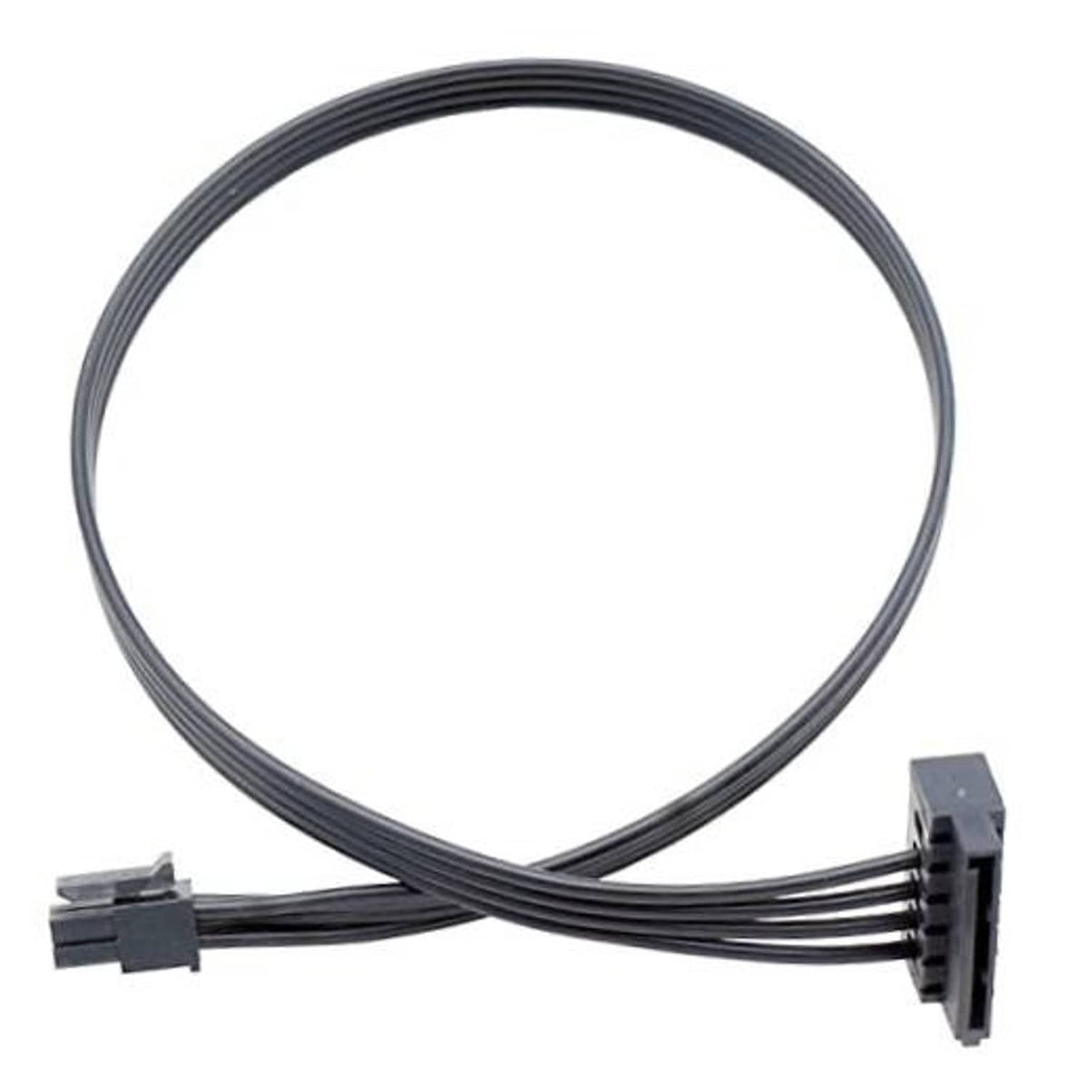 SATA 15-pin to mini 6-pin ATX adapter power cable with two connector ends