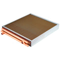 Water-to-air heat exchanger coil, 24 x 24 in, copper tubes and brown finned core