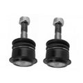 Pair of front upper ball joints with black rubber boots and galvanized bolts