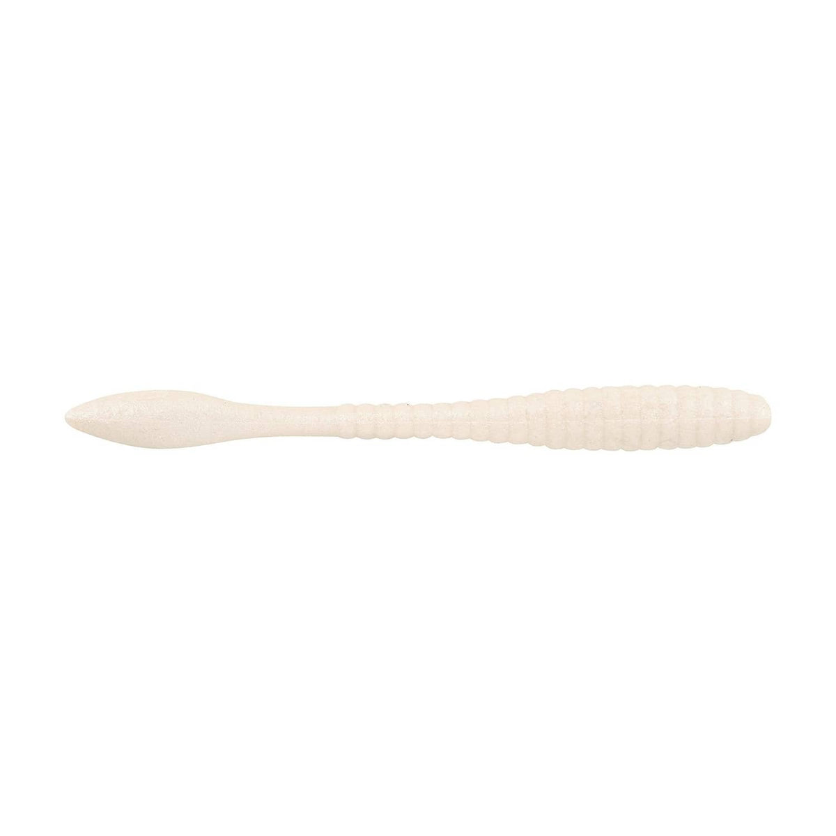PowerBait Maxscent soft plastic worm bait, 4.25 in, white pearl