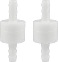 White PVDF inline one-way check valves, two-piece set with barbed ends