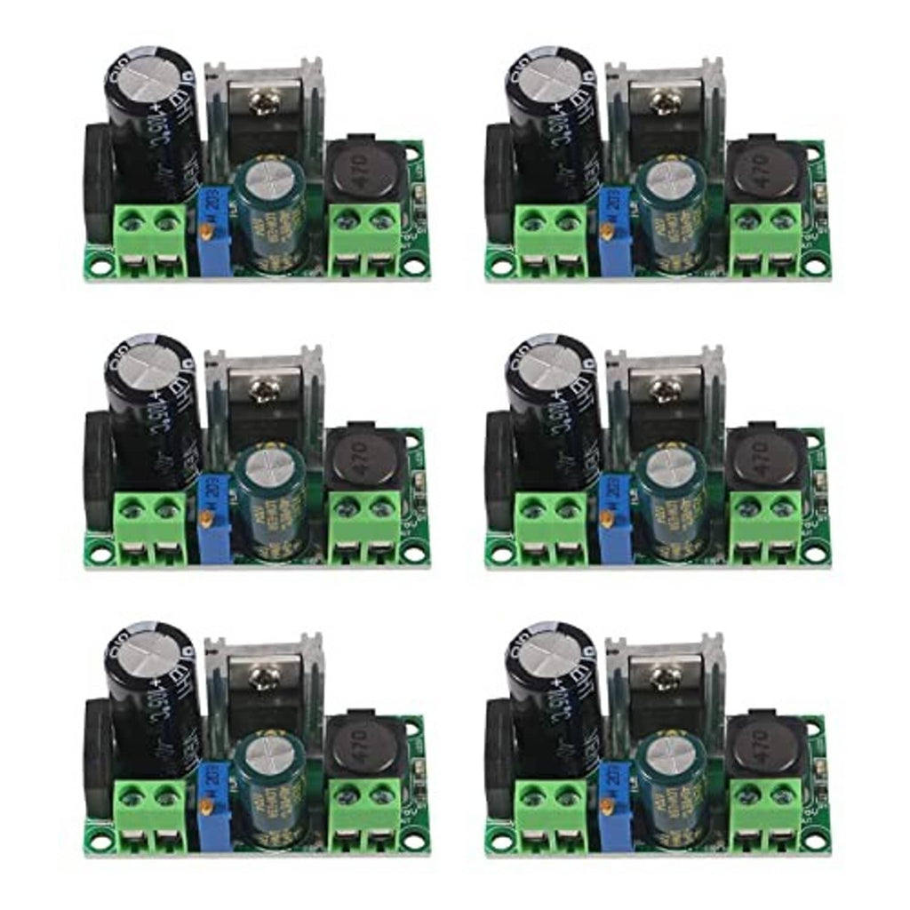 6-pack AC/DC to DC step-down buck converter modules with green screw terminals