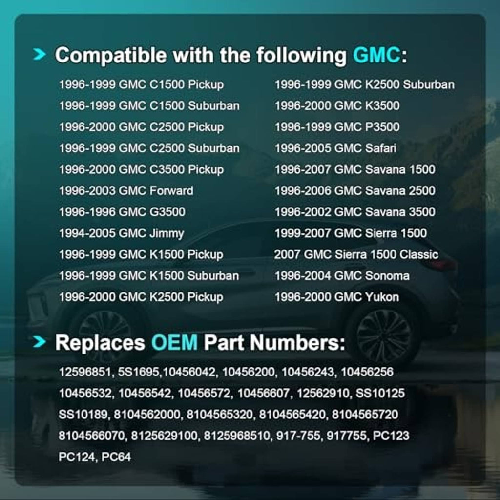 Crankshaft position sensor OEM replacement part numbers and fitment list (text panel)