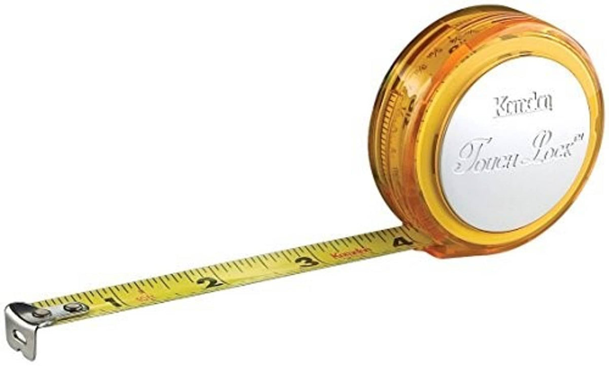 10-ft power tape measure with touch lock, yellow case and retractable measuring blade
