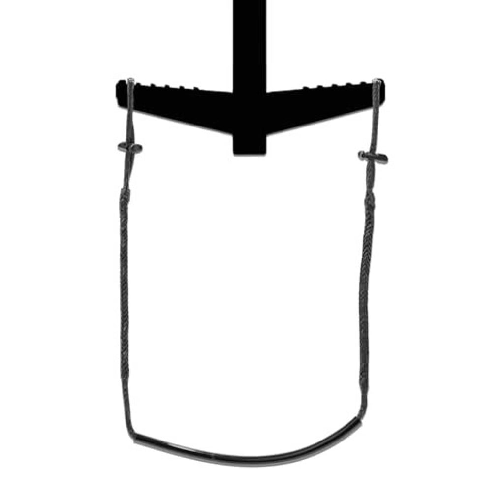 Climbing stick step aid mounted with braided rope U-loop and looped end ties