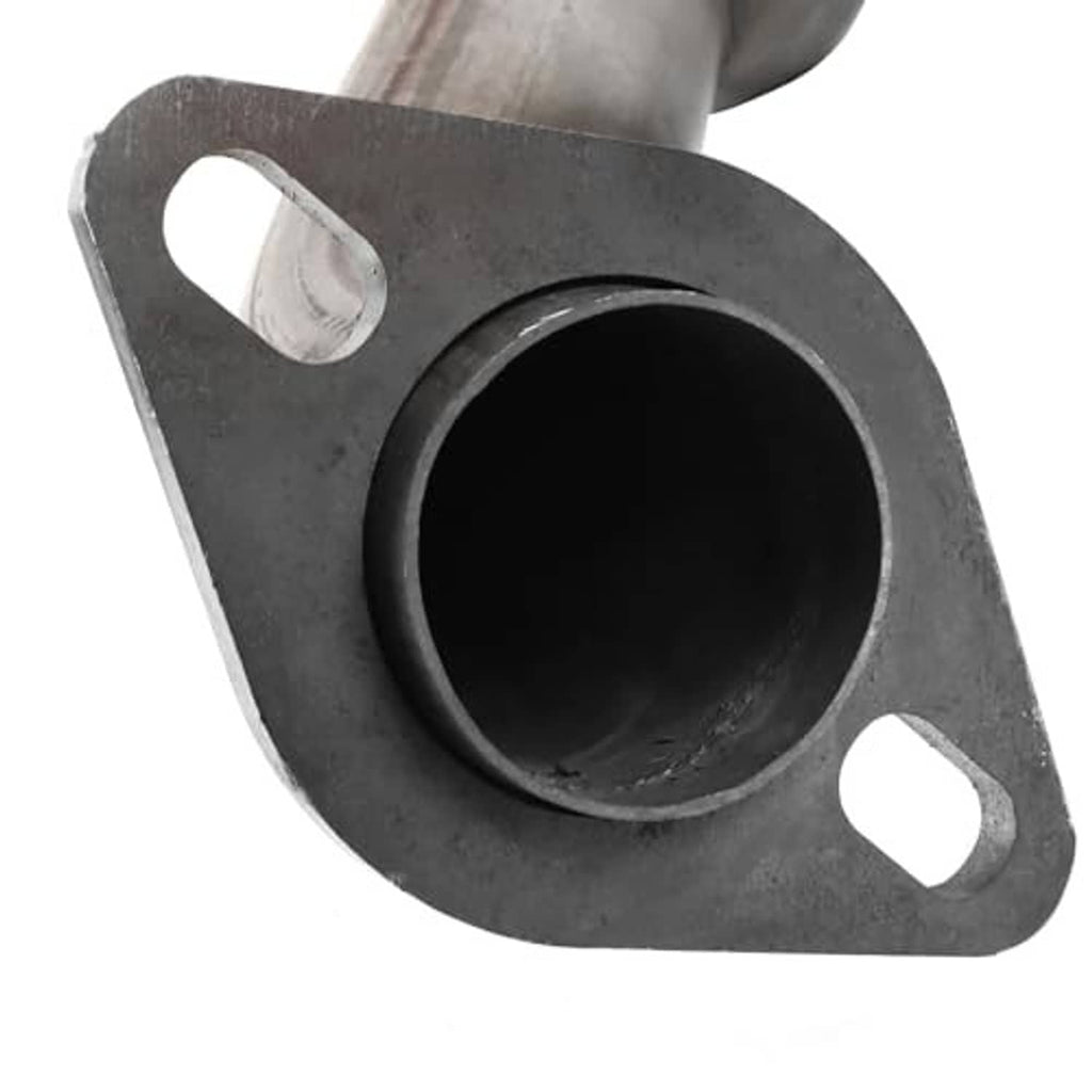 Exhaust gasket flange plate with central circular opening and two mounting slots
