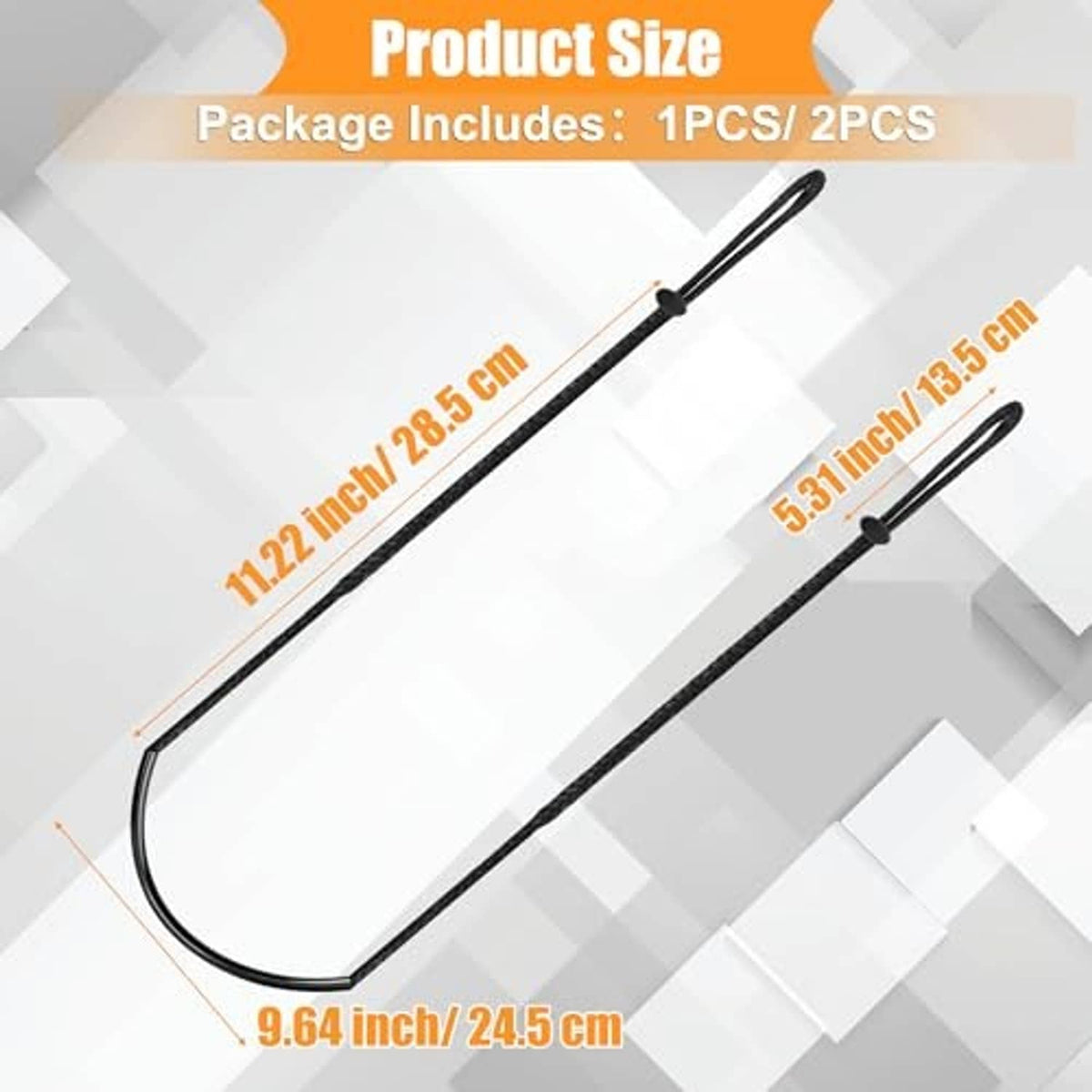 Two black rope climbing aids shown with curved U foot loop and upright handle straps