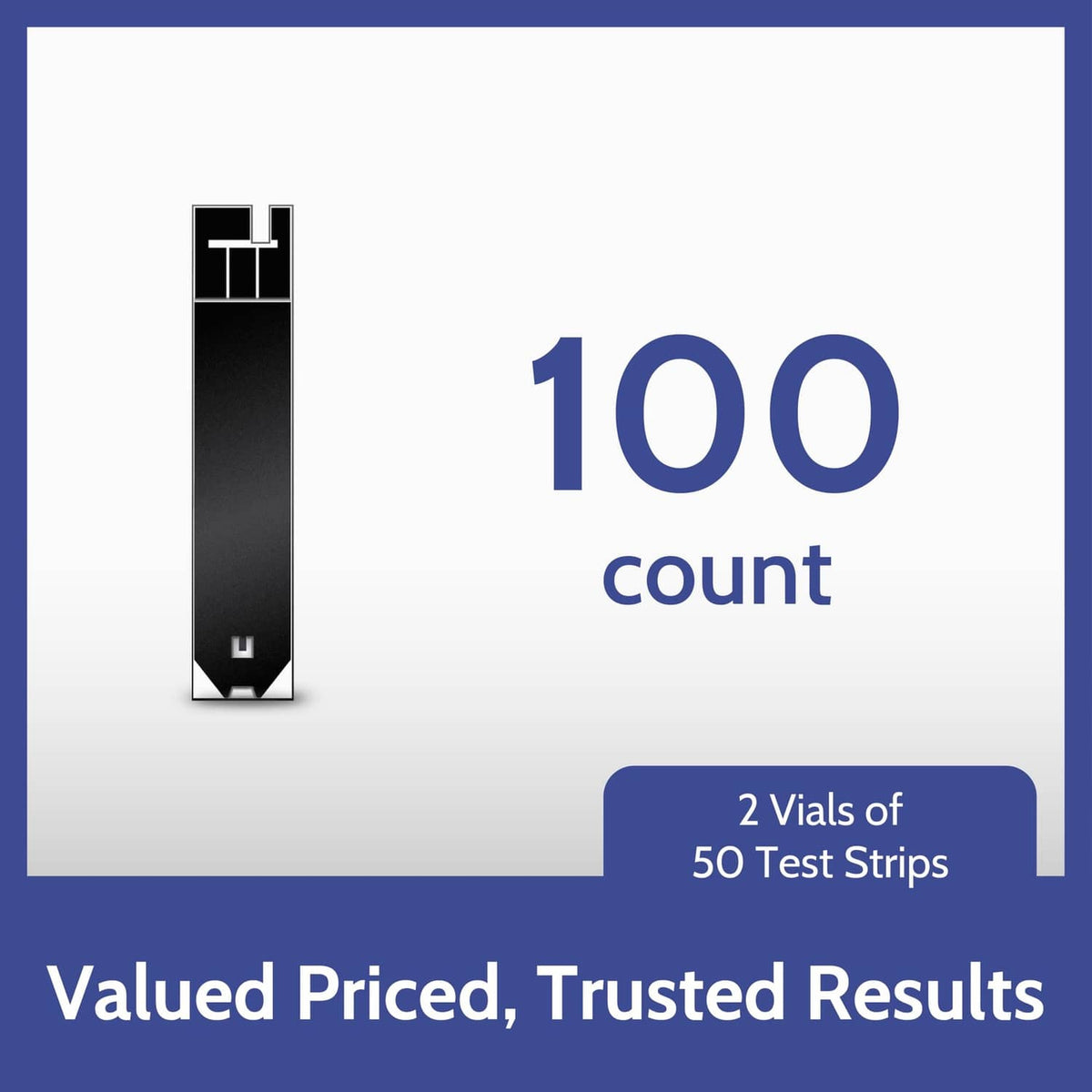 Agamatrix Presto test strip box showing 100 count with vial at left
