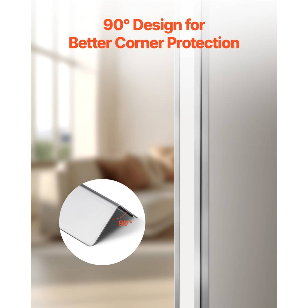 Stainless steel 90-degree wall corner protector for angled edge protection