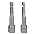 10mm magnetic nut driver bit, 1/4 in hex impact shank, silver metal finish