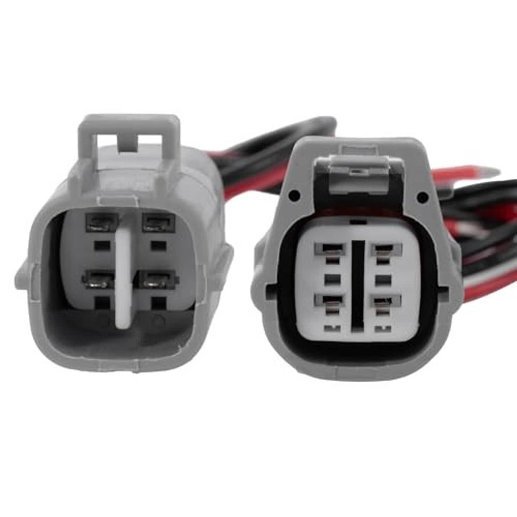4-pin EFI throttle body wiring connector pair, gray housings with red and black leads